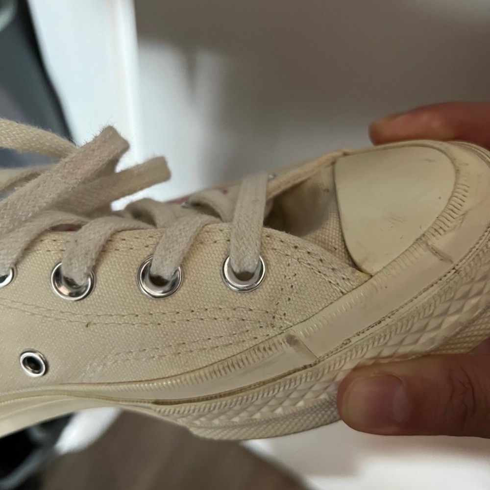Comme des Garcons PLAY White and Red Sneakers - Picture 7 of 9